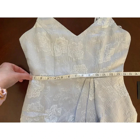 Lulu's Truly Exquisite Light Blue Jacquard Tulip Midi Dress Size Medium NWT - Picture 11 of 13